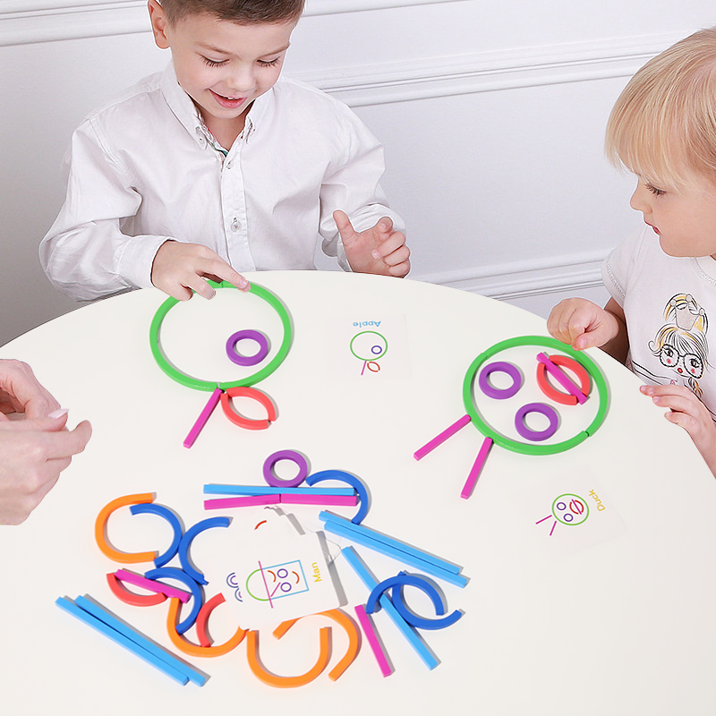 Creative Ring Stick Puzzle Children's Abstract Assembly Building Blocks Logical Thinking Training Early Education Puzzle Development Toys