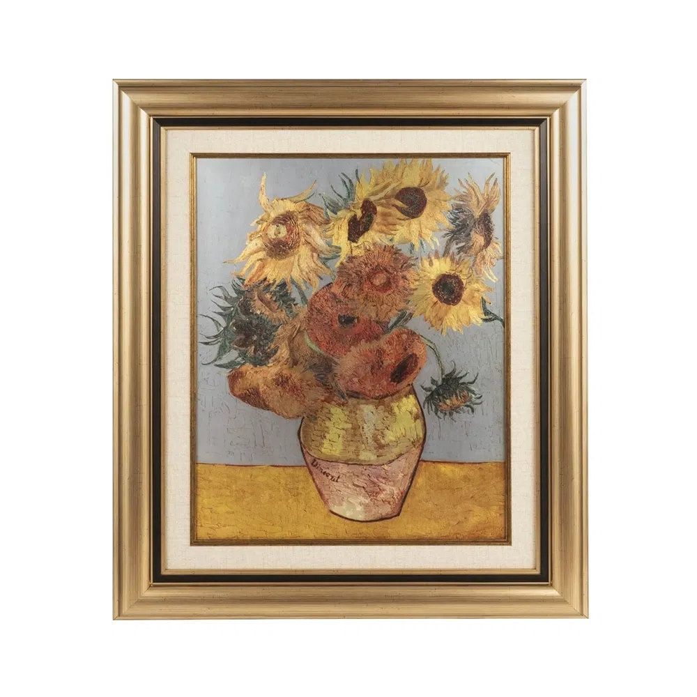 Van Gogh Sunflower Silver Wall Art Metal Home Decor