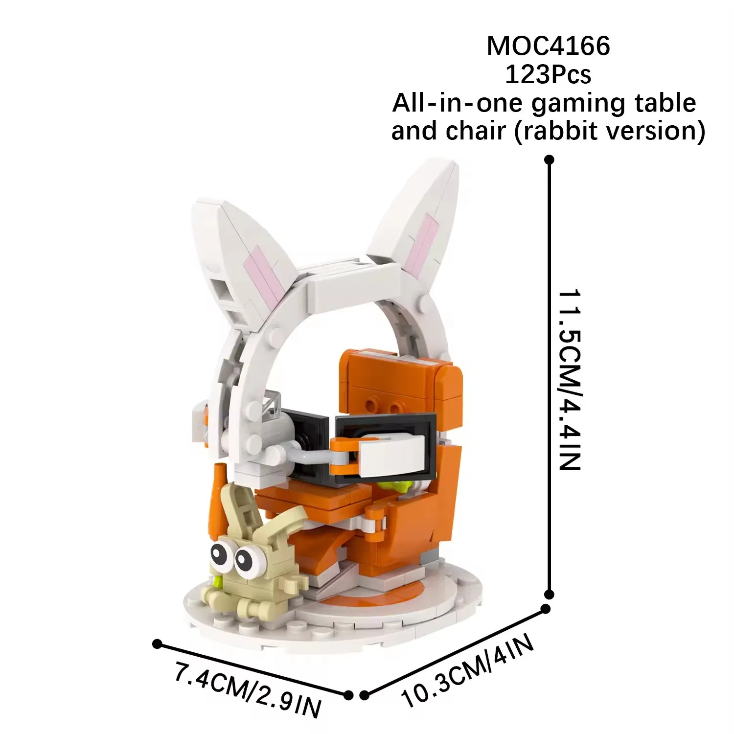 Moc Bricks All-in-One Gaming Computer Tables Desk Chair Juguetes Mini Building Block Sets Moc4165-4170