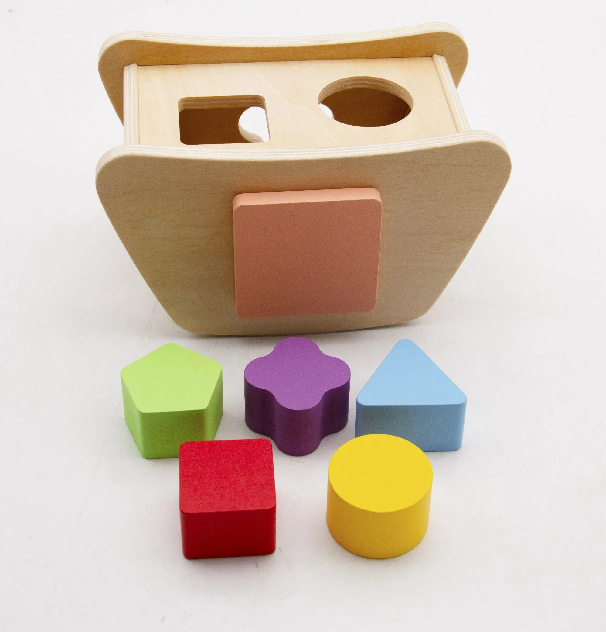 Wooden Toys Colorful Boat Shape Sorter for Kids