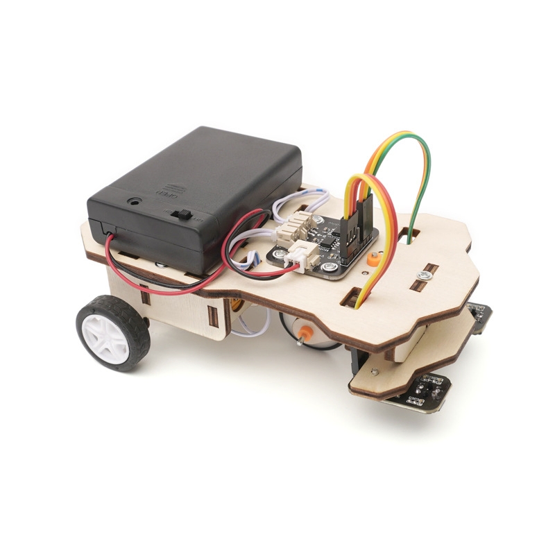Tracking Car Kit Children′ S DIY Stem Creative Scientific Programming Technology Learning Wooden Educational Toys