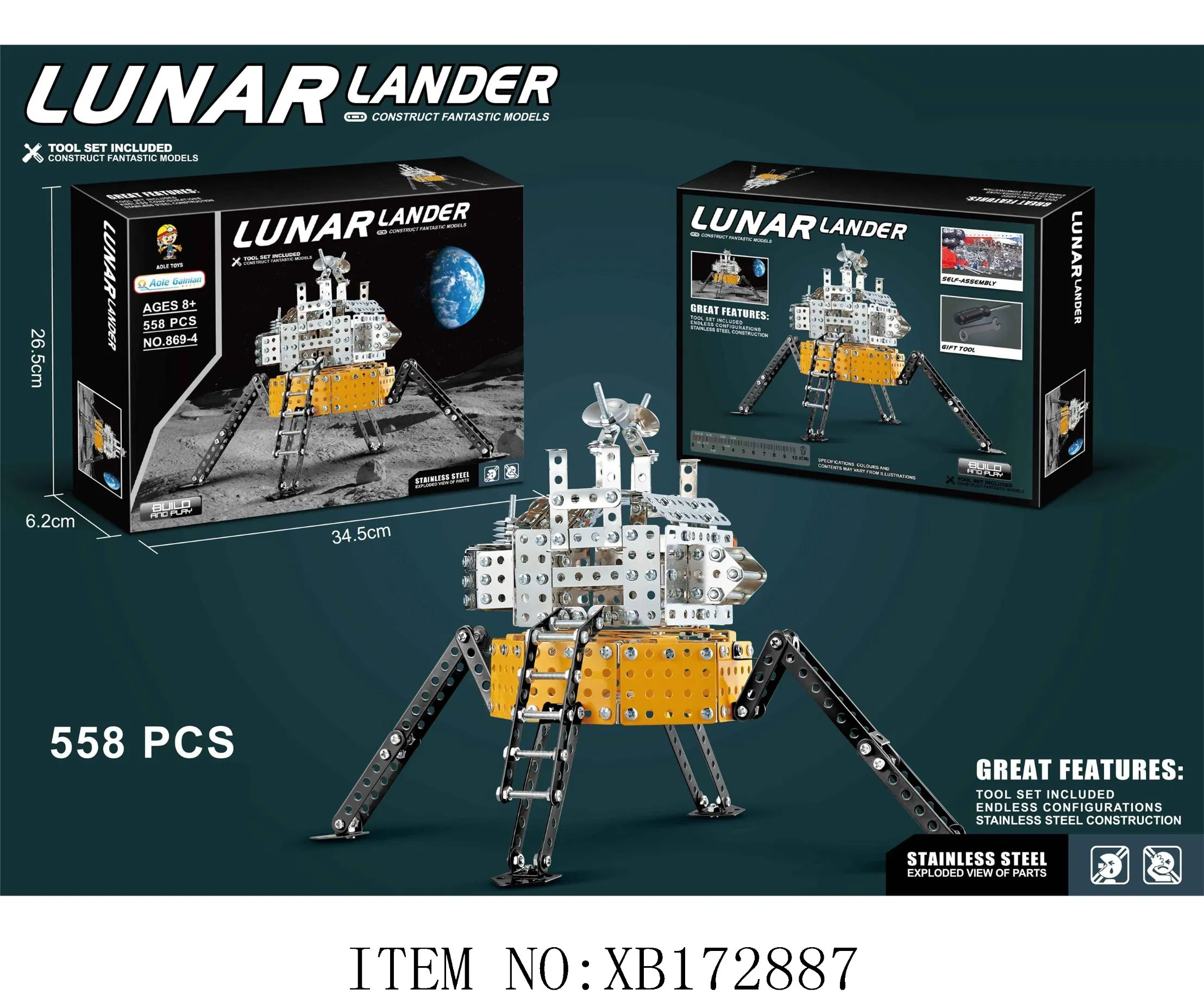 Xinbo Car 3D Puzzle Blocks Toys Quality Stainless Steel Metal Building Block Gift Toy Set with Customizable DIY Assembly Toys