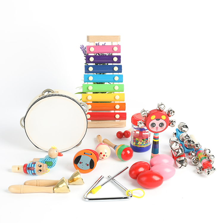 Kids Wooden Children Educational Bass Guitar Baby String Percussion Block Intellectual Educational DIY Intelligent Learning Model Musical Instruments Toys