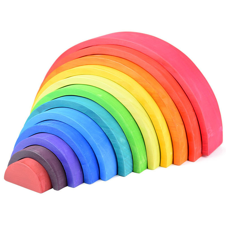 Mini Early Learning Educational Rainbow Boards Building Blocks Toys for Kids Children