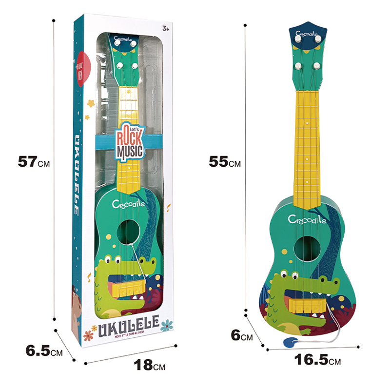 Children Enlightenment Musical Instruments Learning Toy Ukulele Educational 4 Strings Plastic Electronic Guitar Toy for Kids