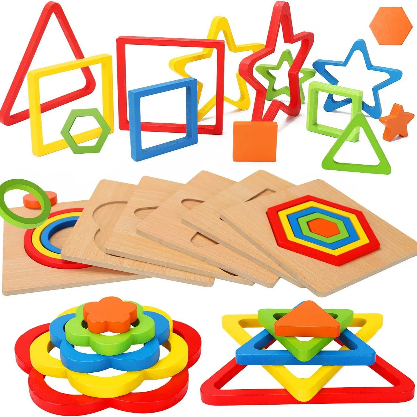 Explosion Children's Puzzles Wooden Toys Shape Classification Puzzle Puzzle Toys