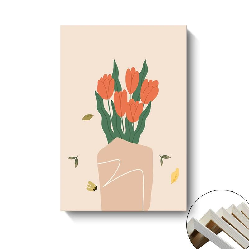 Home Decor Abstract Bohemian Painting Boho Canvas Geometric Pictures Artwork Minimalist Framed Canvas Wall Art