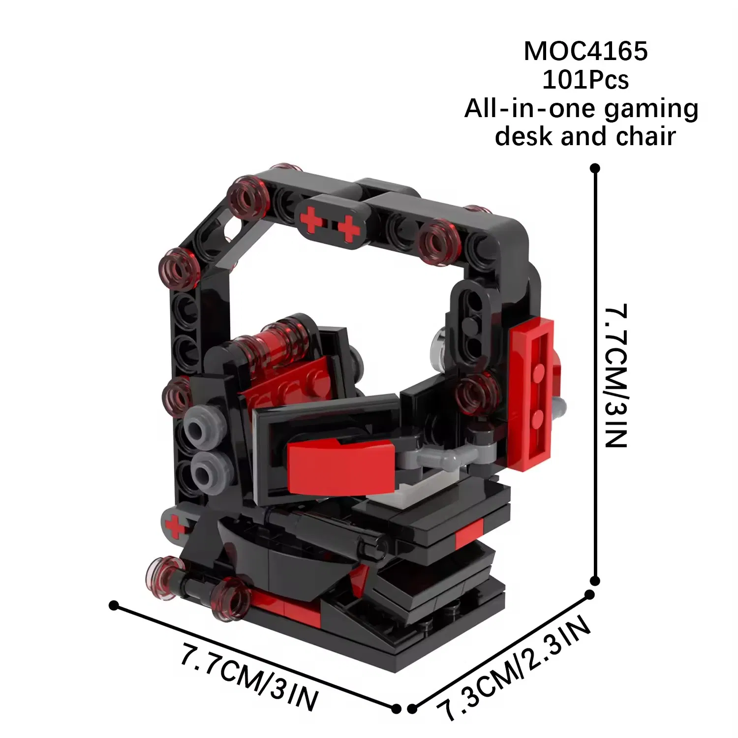Moc Bricks All-in-One Gaming Computer Tables Desk Chair Juguetes Mini Building Block Sets Moc4165-4170