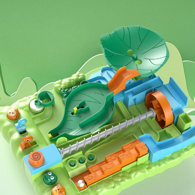 Kids Logical Thinking Educational Montessori Brain Teaser Labyrinth 3D Marble Ball Jungle Adventure Track Game Maze Puzzle Toy Plastic Toy