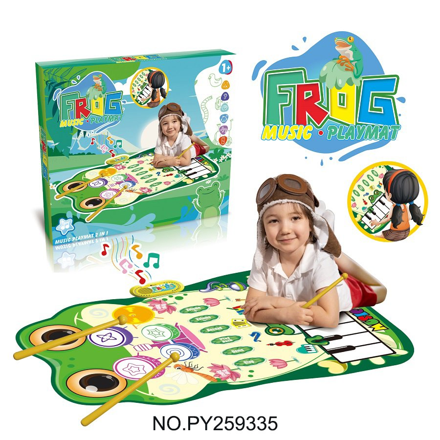 Kids Learning Musical Piano Keyboard Mat with 2 Sticks Educational Percussion Piano Play Mat Toys