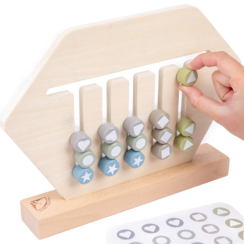 Montessori Logical Thinking Game Color and Pattern Recognition Game Wooden Beads Toys