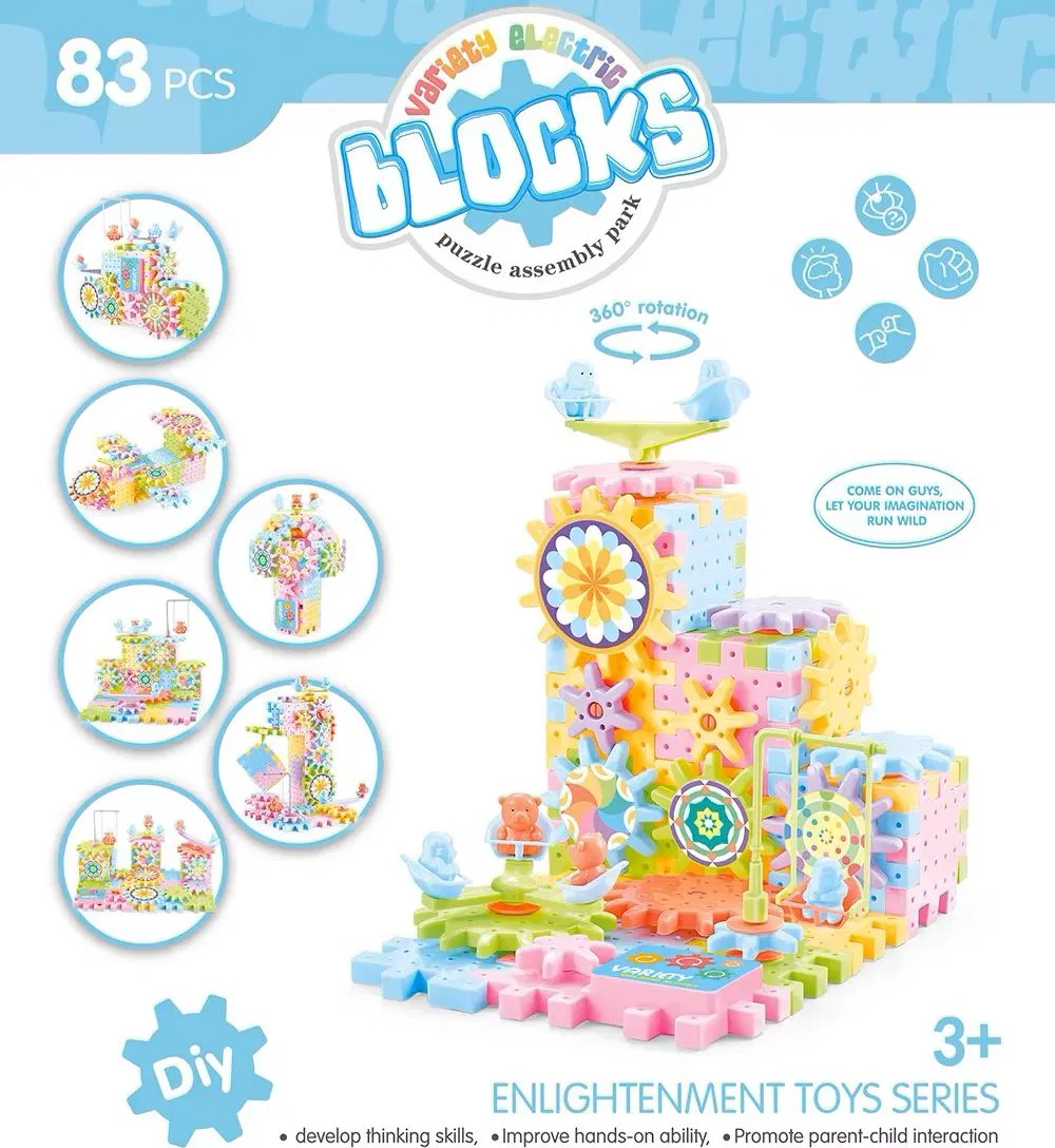 DIY Cartoon Assembling Educational Toy Gear Building Blocks Set