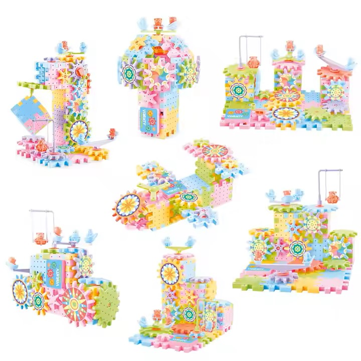 DIY Cartoon Assembling Educational Toy Gear Building Blocks Set