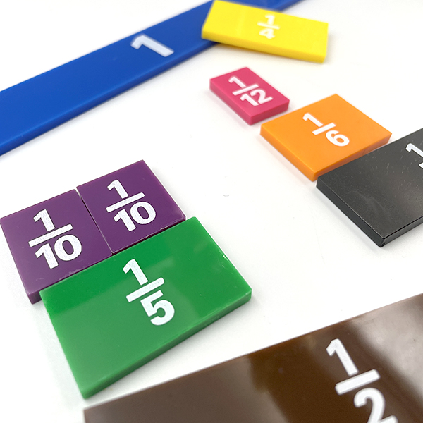 Educational Materials PLOMA Plastic Double-Sided Decimal Fraction Tiles-Teaching Durable &amp; Colorful 20x30cm 9 Colors Ages 5-13