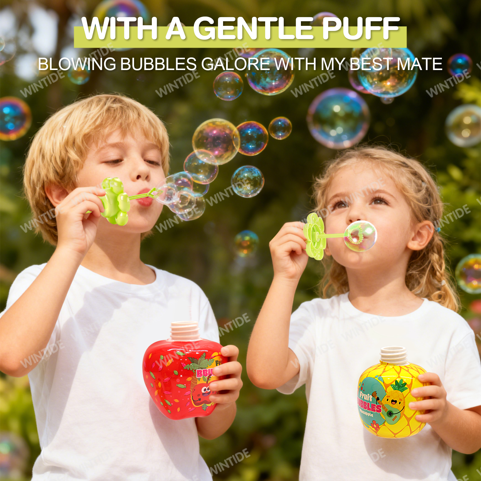 WANNNA BUBBLES Portable Fruit-Themed Bubble Wand Toys Outdoor Bubble Stick Bubble Wand Toys