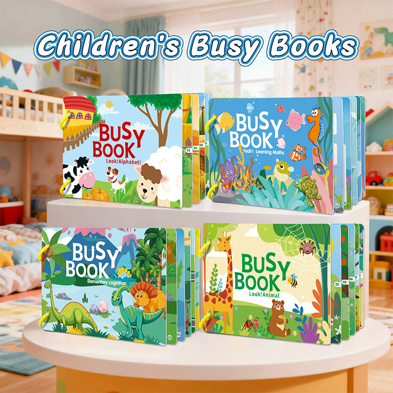 Montessori Busy Book: Preassembled Sensory Toy for Autism &amp; Fine Motor Skills,Preschool Binder,Homeschool Supplies.