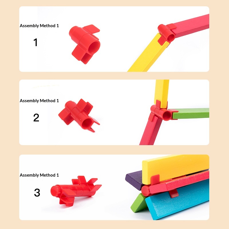 Children's Wooden 100 Blocks Educational Toy Set for 5-7 Years Old-Eco-friendly Material Animals Nature Theme Stack High Play