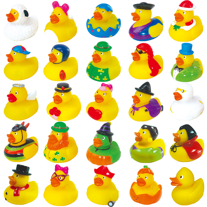 Cute Bathing Cartoon Duck Size
