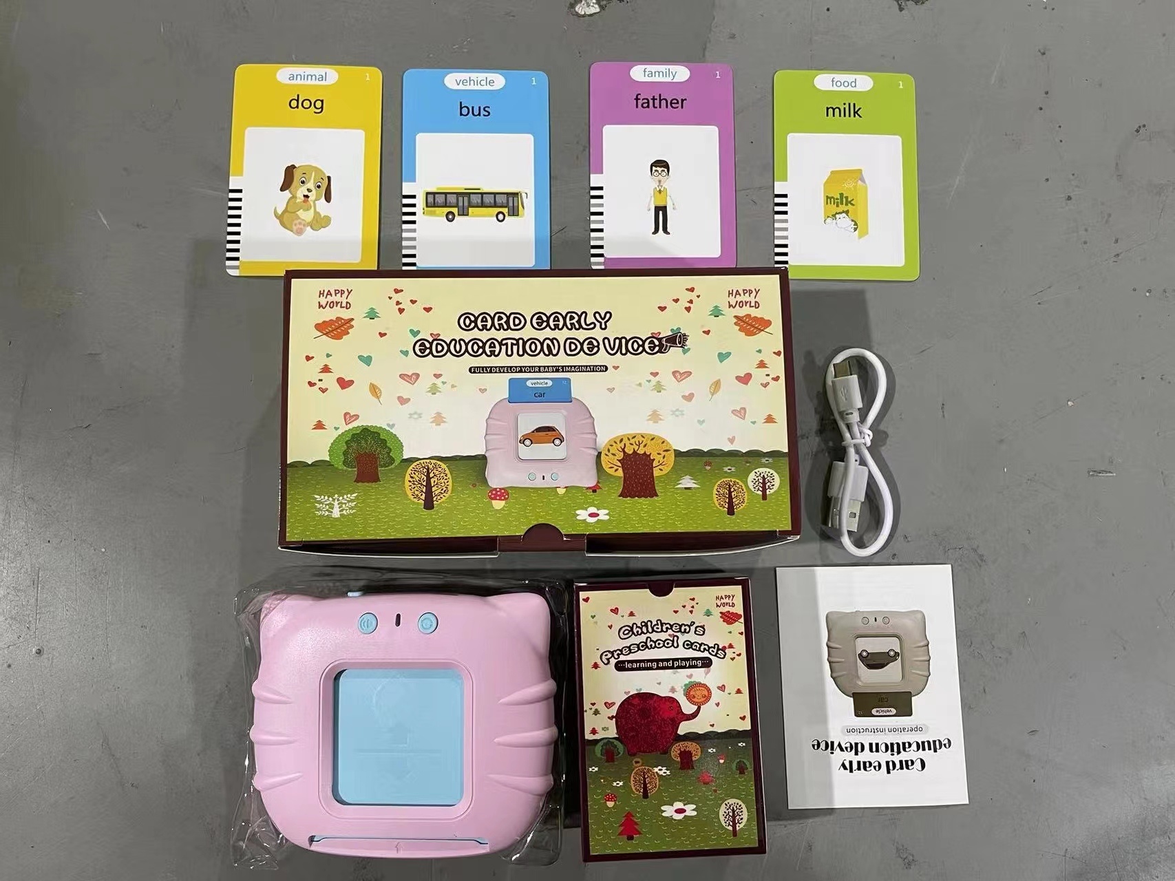 Education Kids English Language Learning Toys Machine Talking Flash Cards for Toddlers With 224 Sight Words