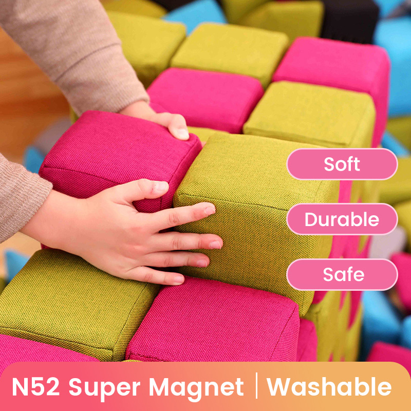 Ropecube Magnetic Fabric Building Blocks Set For Kids DIY Educational Toys For Indoor Play Kindergarten And Preschool Learning