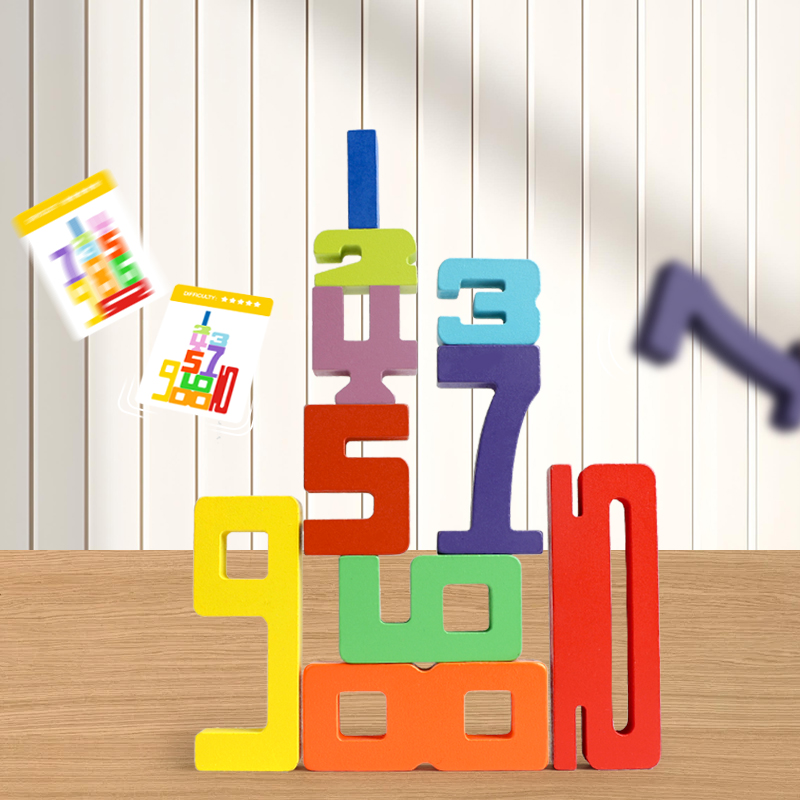 Children's Digital Building Blocks Stacking Toy Early Education Puzzle Assembling Toy Baby Wooden Enlightenment Toy CPC CE