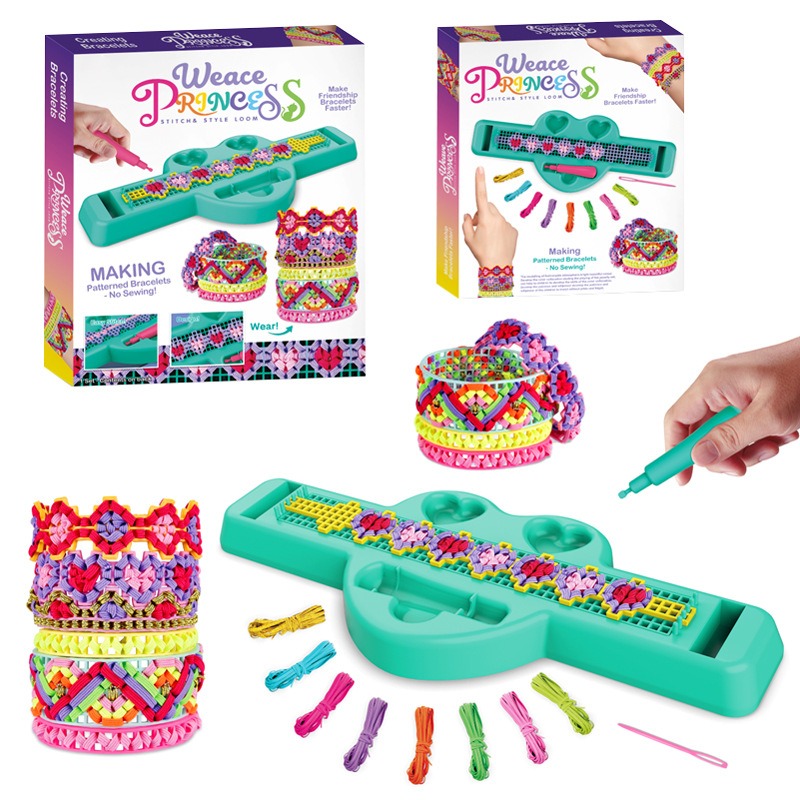 2026 Hand Rope Braider Toy 2 in 1 Hand Rope DIY Children's Educational Braiding Bracelet Toy Set