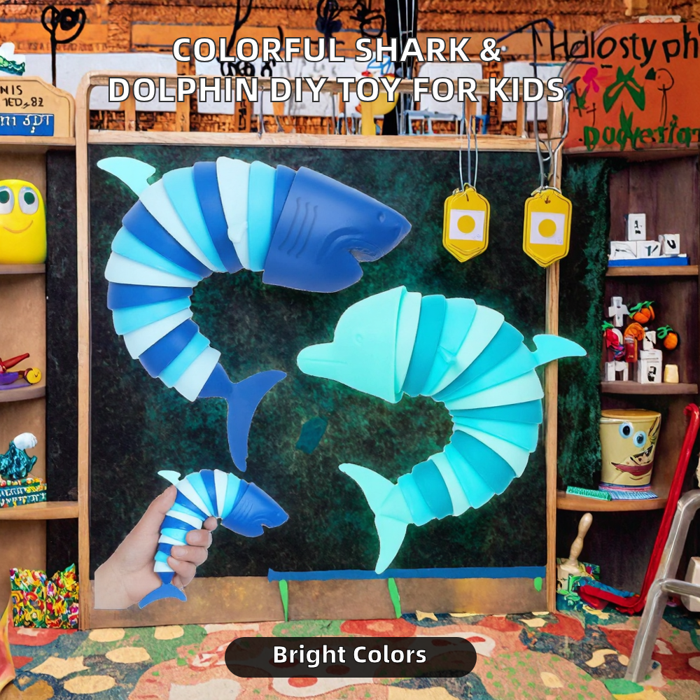 2025 New Colorful Plastic Shark Dolphin DIY Toy Creative Kids' Early Learning Fun Sensory Play for Boys 14+ Years Stress Relief