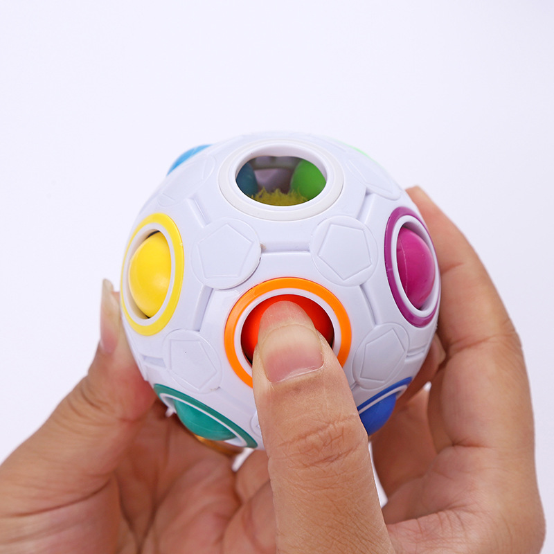 Magic Rainbow Puzzle Ball Speed Cube Ball Puzzle Game Fun Stress Reliever Magic Ball Brain Teaser Fidget Toys For Children