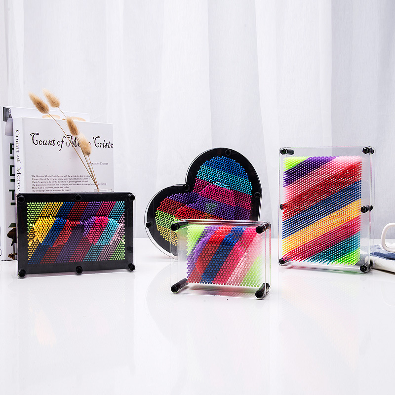Pin Art Hand-Mould 3D Color Funny Fingerprint DIY Toy Creative Table Game Gifts