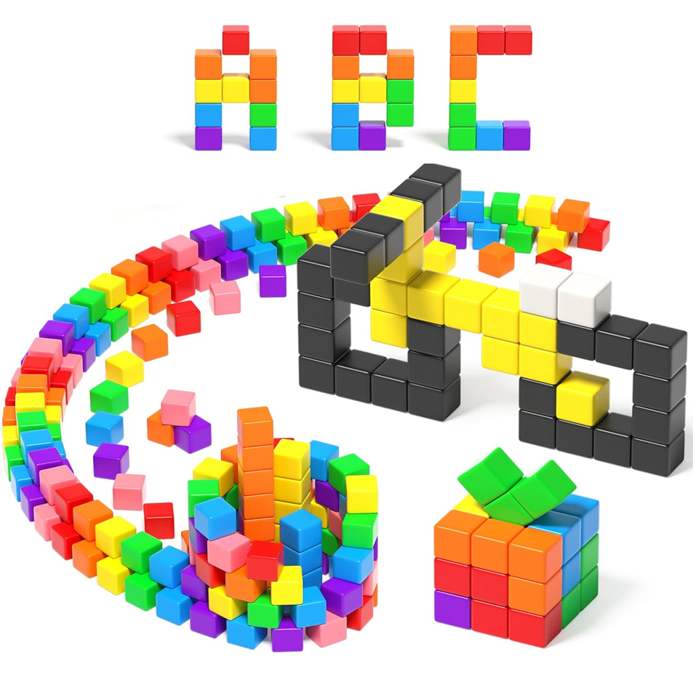 Magnetic Magic Cube Plastic Educational Blocks for 3-5 Year Old Boys Girls STEM Preschool Learning Sensory Toy Gift 4CM Magnets