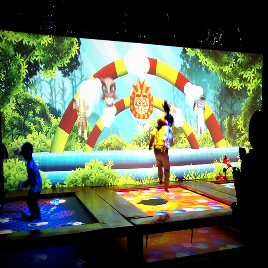 Cheap Custom Wholesale Indoor Projection Interactive Trampoline for Kids Fitness, Sports, and Educational Play Zones