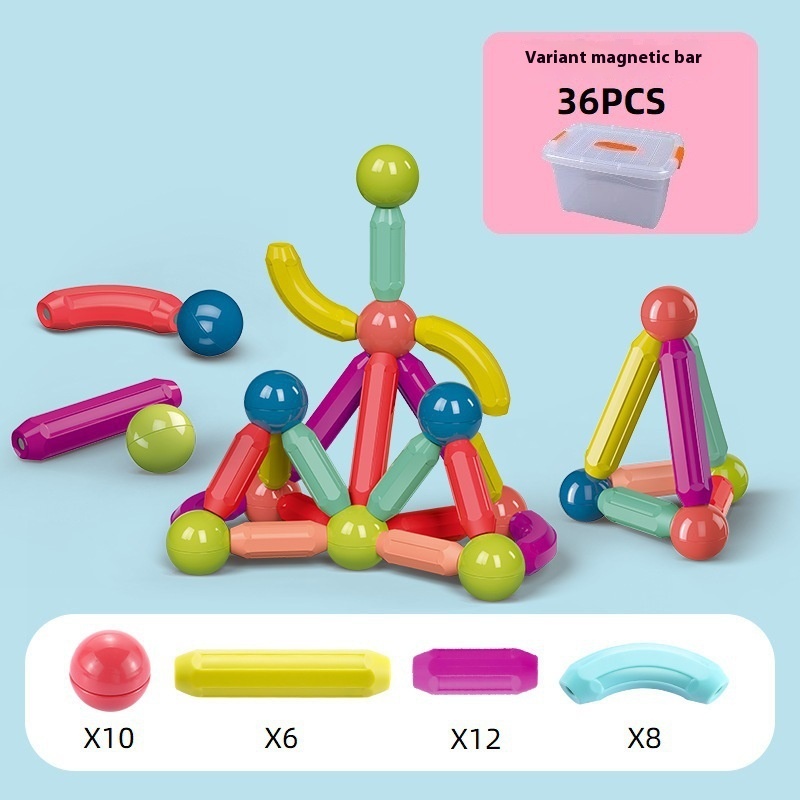 51 Variant Magnetic Rod Children's Assembled Magnetic Building Blocks Early Education Puzzles Factory Stock Wholesale