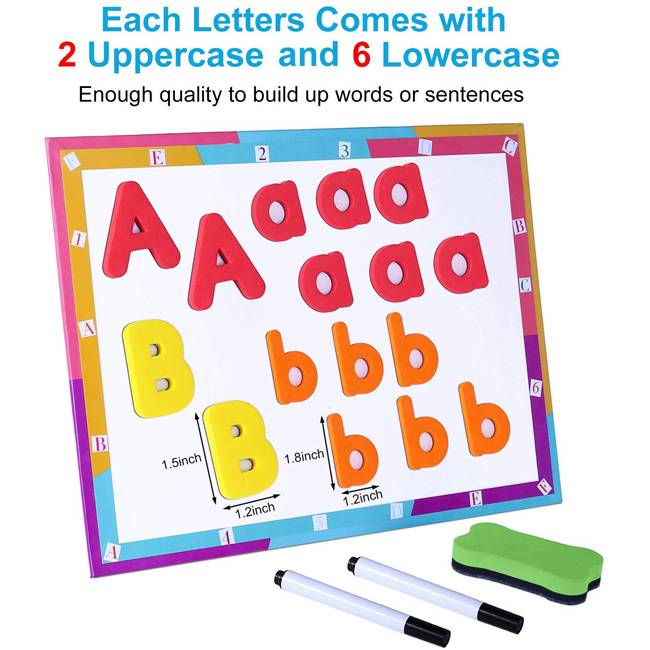 Education Toy 3D Eva Foam Alphabet Magnetic Letters And Numbers Sets EVA With Writing Board