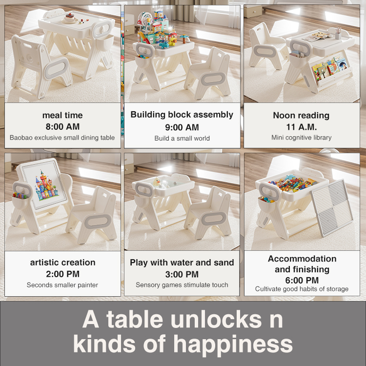 Multi Play Sand Water Building Blocks Table Toys Toddler Drawing Graffiti Table And Chair Kids Activity Table Set