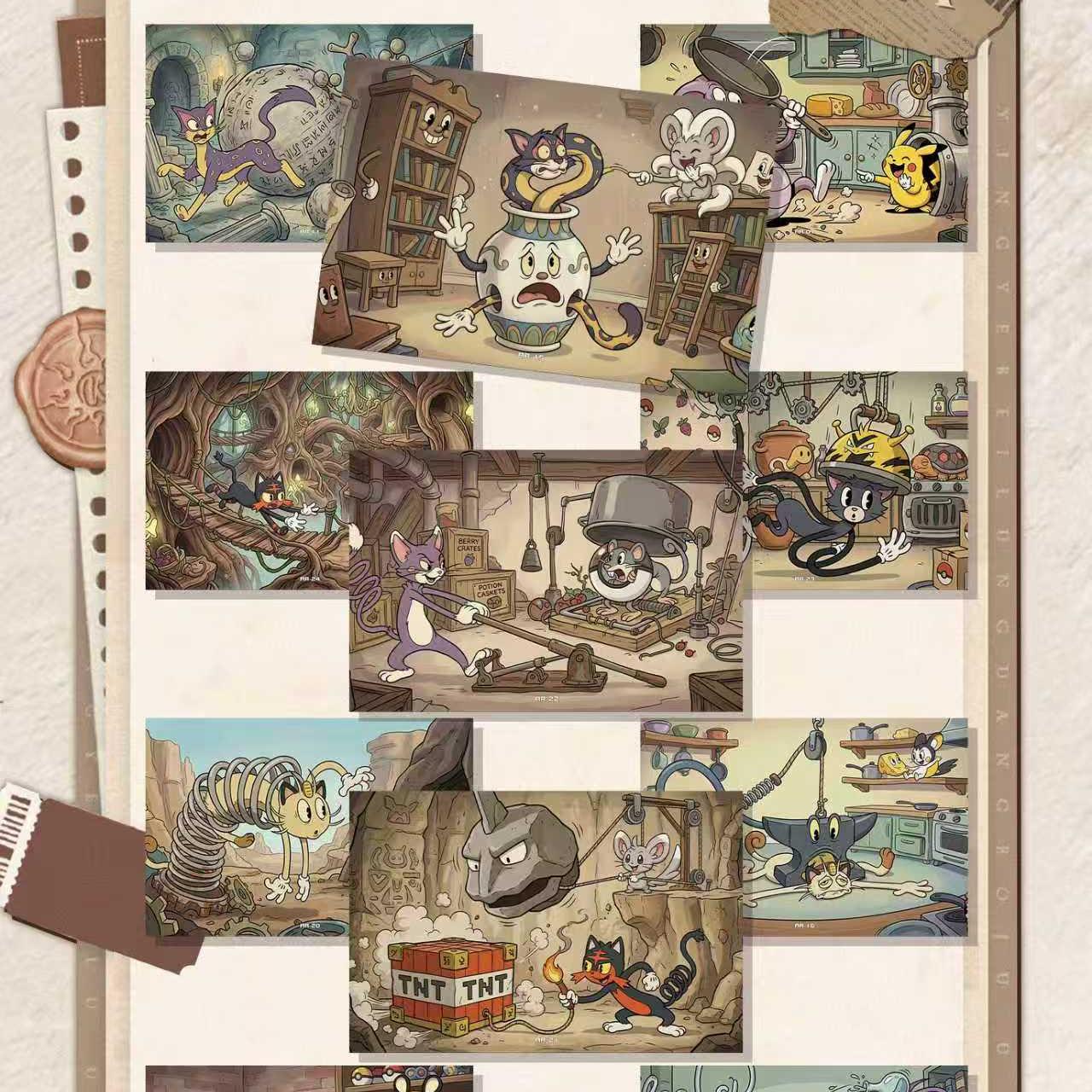 DM Pokmoned Colorful Art Print Pikachu Eevee Gengar Anime Carrom Board Educational Family Fun Paper Game