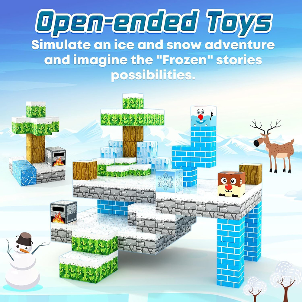 Plastic Magnetic Building Blocks Set-3D STEM Educational Toy for Teens Adults Certified Safe Creativity Castle Princess Garden