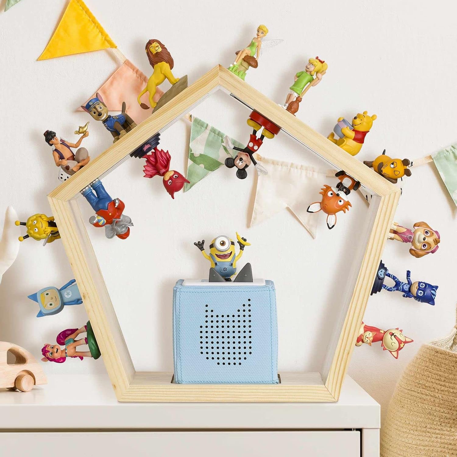 Pentagon Music Box Shelf For Children Magnetic Storage Toniebox Stand Starter Kit Home Decor Toniebox Wall Shelf For Bedroom