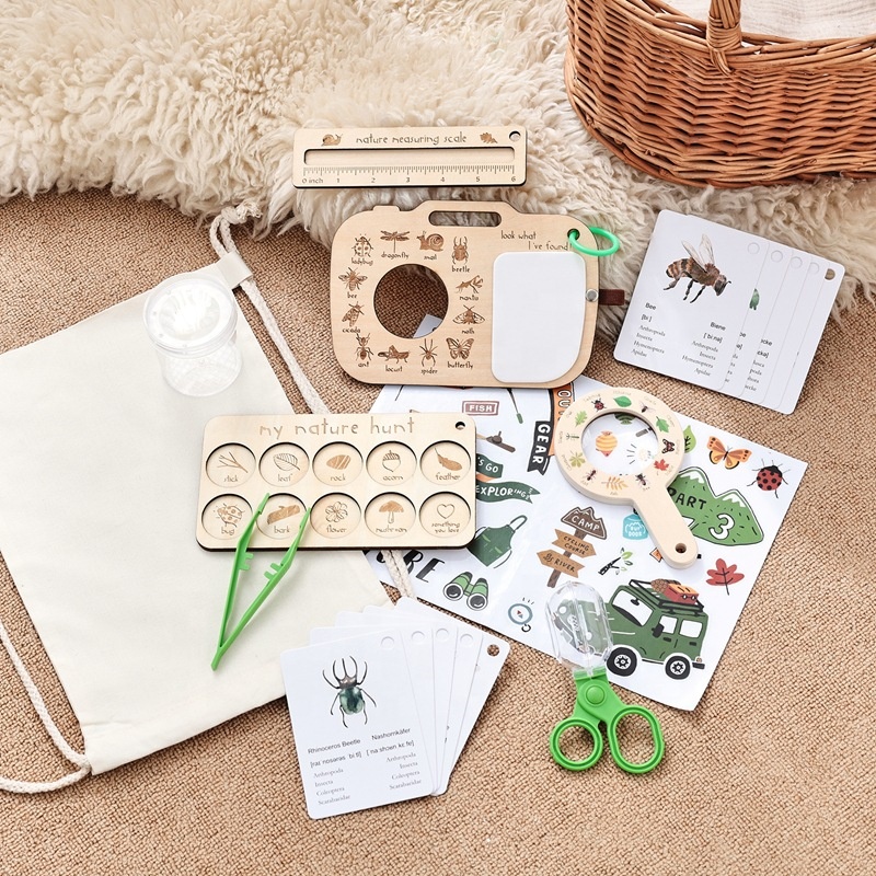 Kids Nature Explorer Kit with Scavenger Hunt Board, Outdoor Adventure Toys for Boys and Girls, Educational STEM Learning Set