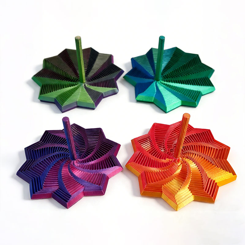 3D Printed PLA Material Stress-relieving Fingertip Spiral Radish Tower Expanded Sensory Fidget Toy With Customized Color Sizes