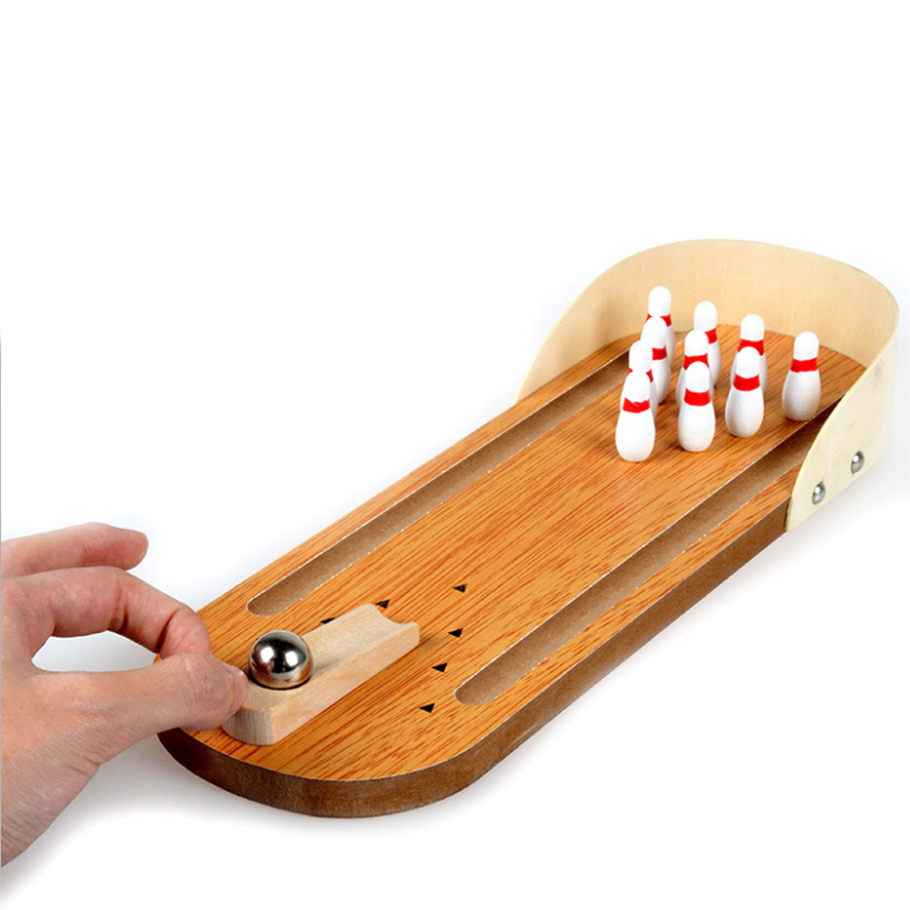 LZY721 Hot Sale Wooden Toys Mini Bowling Toy Wooden Bowling Table Game Children's Educational Toys