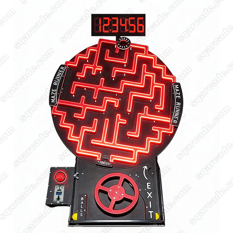 Custom Amusement Park Coin-operated Mini Gravity Round 3d Puzzle Reaction Ball Track Bead Maze Game Labyrinth Maze Toys