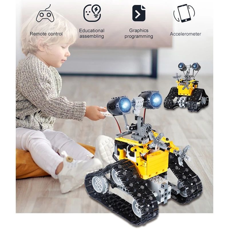 Coding Robot STEM Toy Robot Building Toys for Kids Remote APP Controlled
