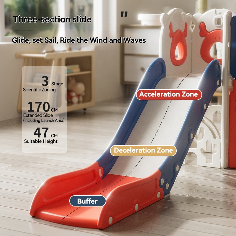 BOKE Children's Plastic Slide Climber Kids Play Set Toddler Swing Slide Set Indoor Playground Equipment <100kg Daycare Backyard