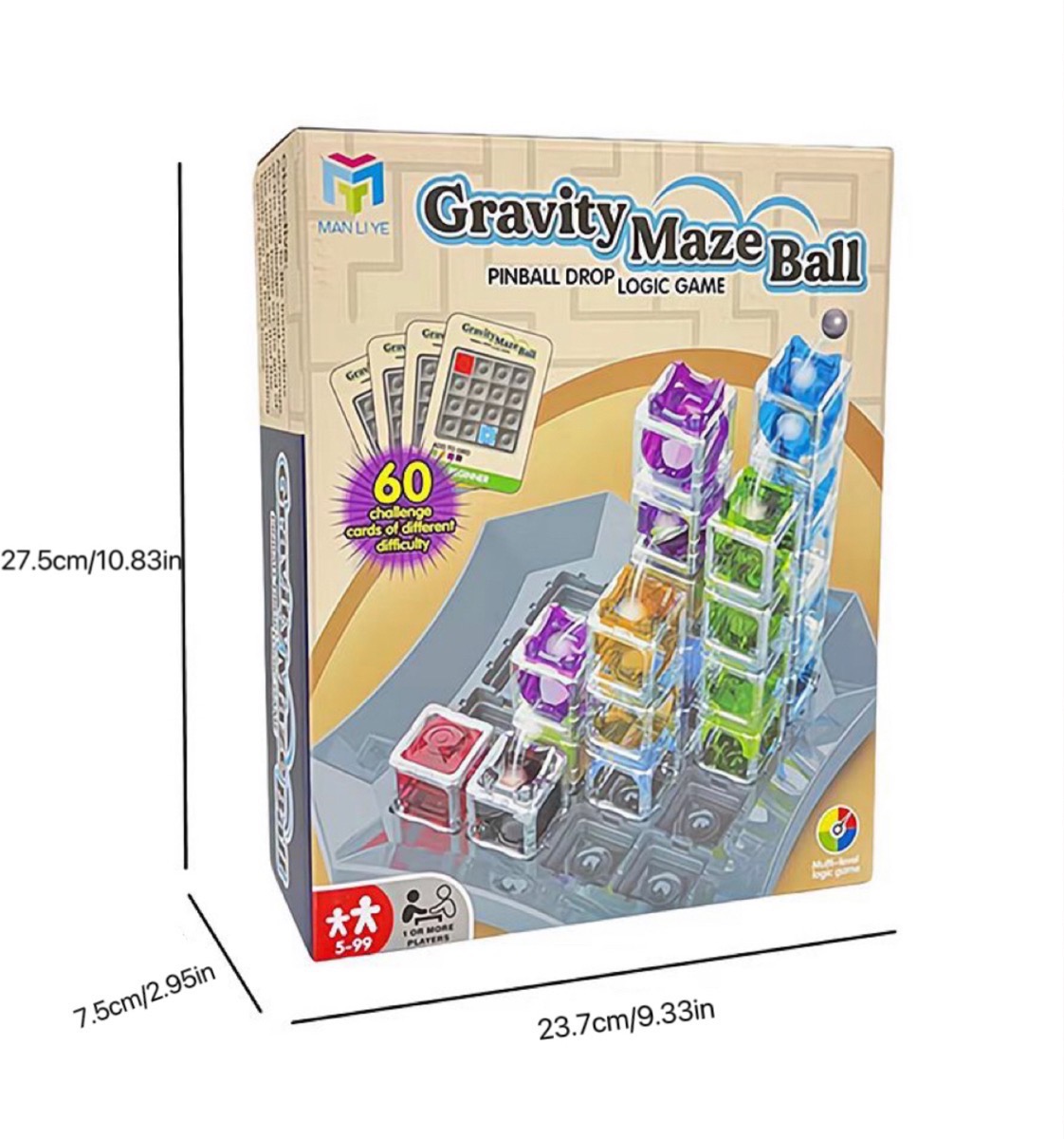 Interactive 3D Plastic Gravity Maze Puzzle Toys for Kids Educational Escape Ball Desktop Logic Game