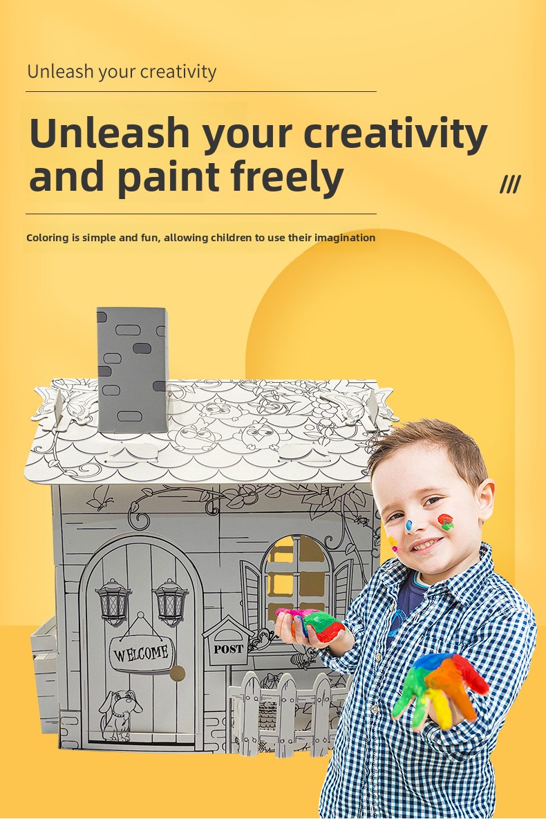 Educational 3D Puzzle DIY Early Childhood Painting Toy Paper Rocket Art Hand-Drawing Graffiti