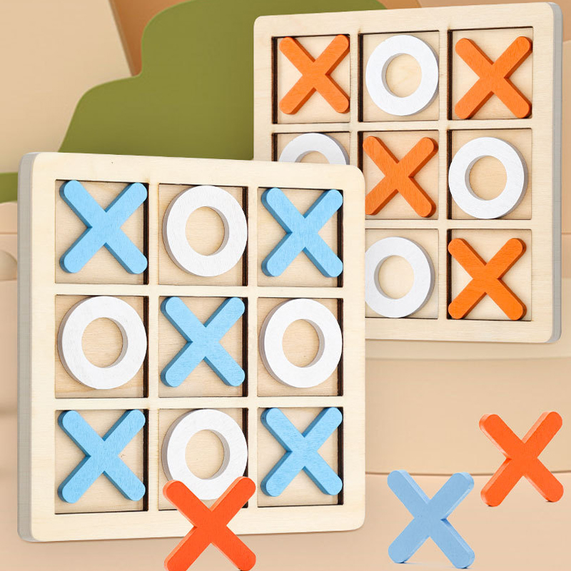 Custom Tic-tac-toe XO Chess Education Learning Puzzle Board Games Logical Thinking Double Battle Toys for Kids Boys Girls