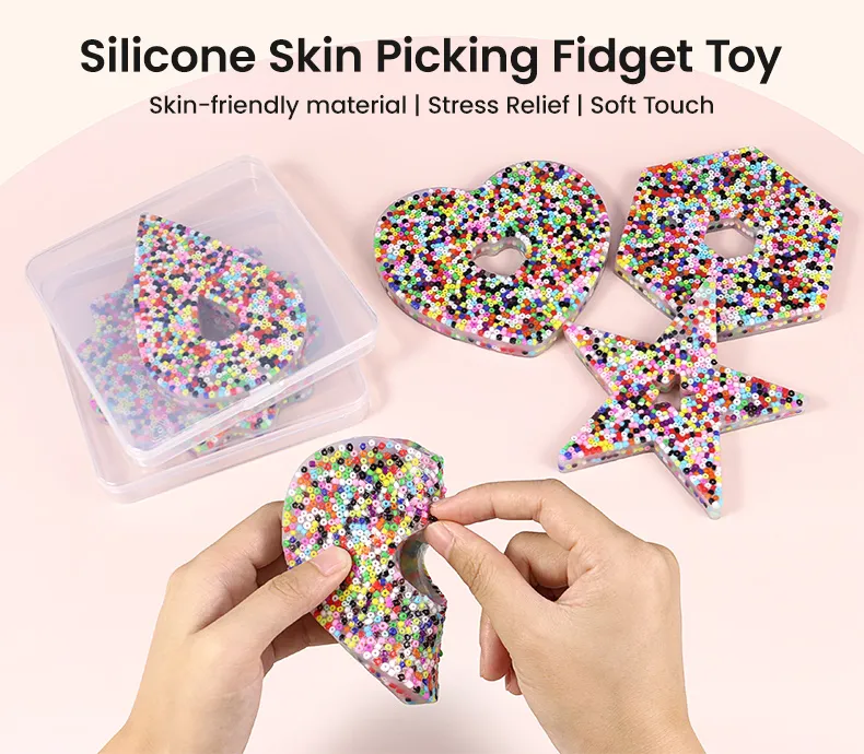 Stress Relief Interactive Calming Skin Picking Fidget Toys, Sensory Picking Pad for Anxiety, DIY Making Relaxing Picky Party Pad for Kids&Adults