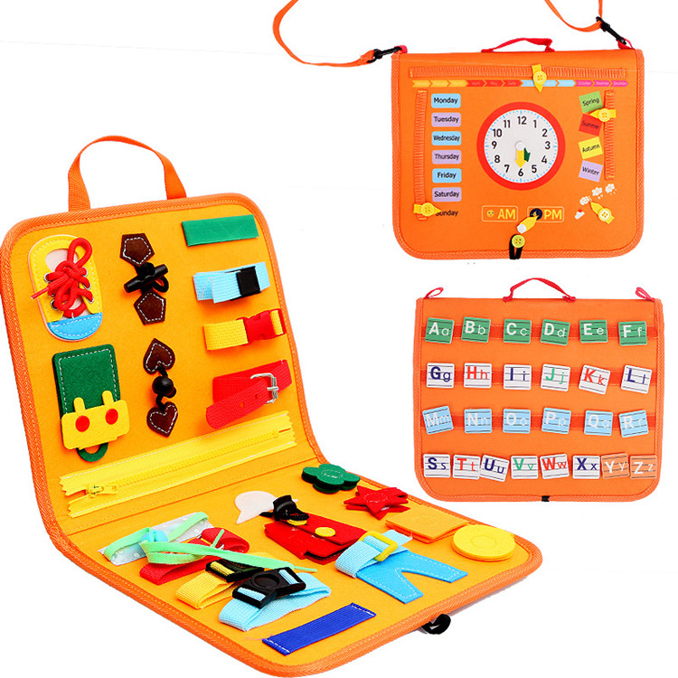 Wholesale Sensory Toy Travel Baby Learning Activity Boards Felt Busy Board From 1 2 3 4 5 Years Educational Toy for Boys Girl