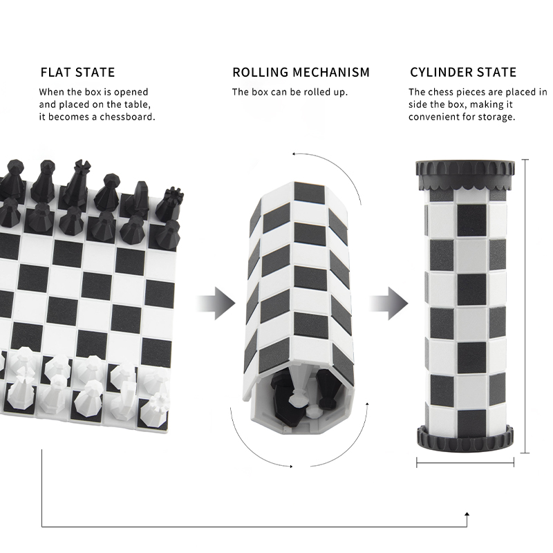 Wooden Chessboard Game Portable Storage Box Educational International Board Game Interactive Toy