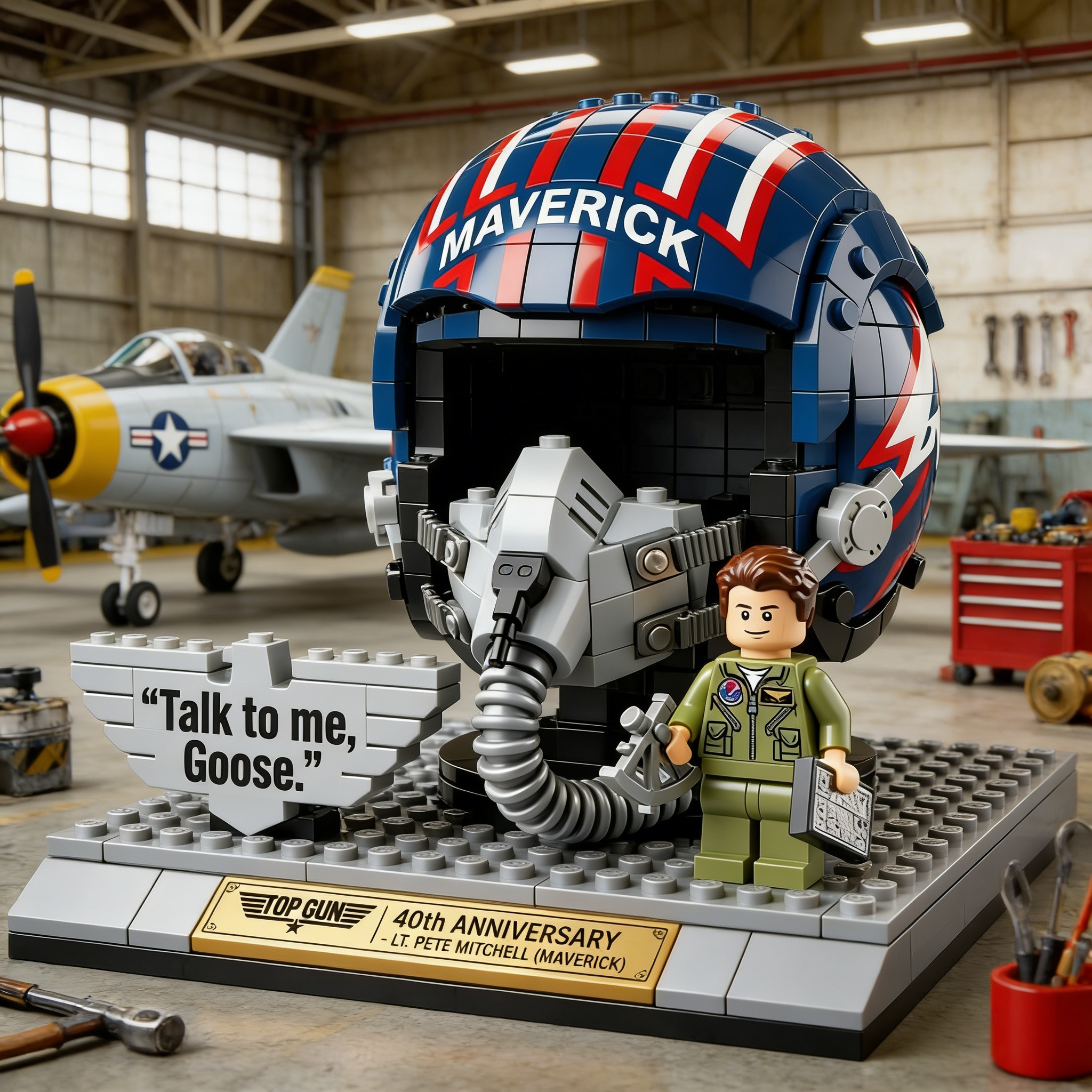 Aviation Pilot Helmet Building Blocks Set Realistic Aircraft Helmet Bricks Model for Collectors &amp; Aviation Fans